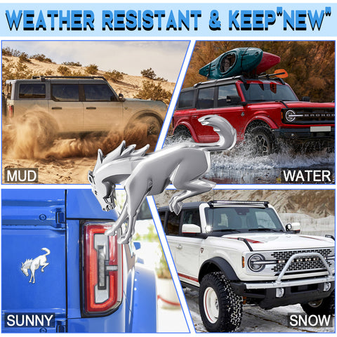 Mustang Horse Emblem Silver Stickers - 3D Chrome ABS Car Badge | Upgrade for Mustang GT/ECOBOST/Shelby | Anti-Rust & Weatherproof Auto Trim Mustang Horse Emblem Silver Stickers - 3D Chrome ABS Car Badge | Upgrade for Mustang GT/ECOBOST/Shelby | Anti-Rust & Weatherproof Auto Trim