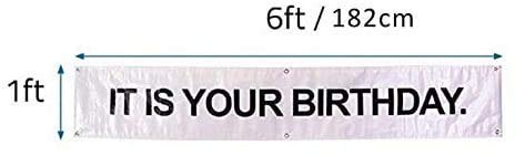 IT is Your Birthday.Vinyl Birthday Party Banner with with Metal Hanging Rings