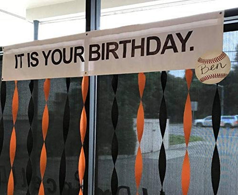 IT is Your Birthday.Vinyl Birthday Party Banner with with Metal Hanging Rings