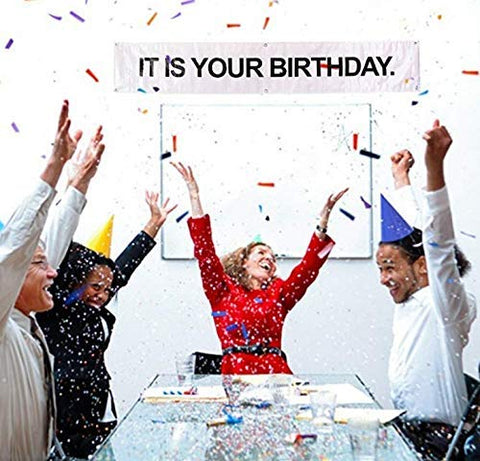 IT is Your Birthday.Vinyl Birthday Party Banner with with Metal Hanging Rings